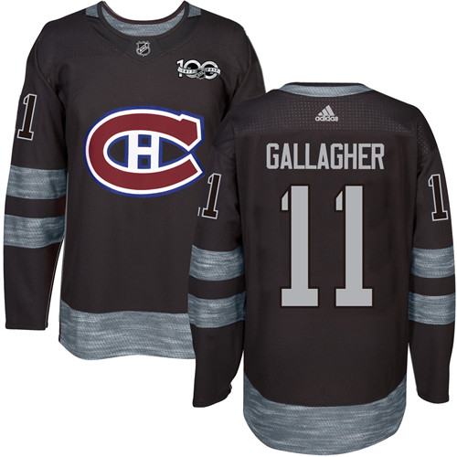 Herren Montreal Canadiens Eishockey Trikot Brendan Gallagher #11 Authentic Schwarz 1917-2017 100th Anniversary